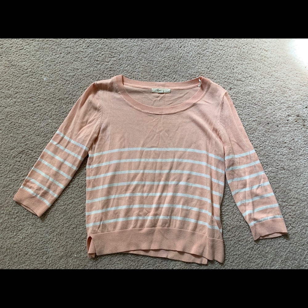 Pink and white sweater